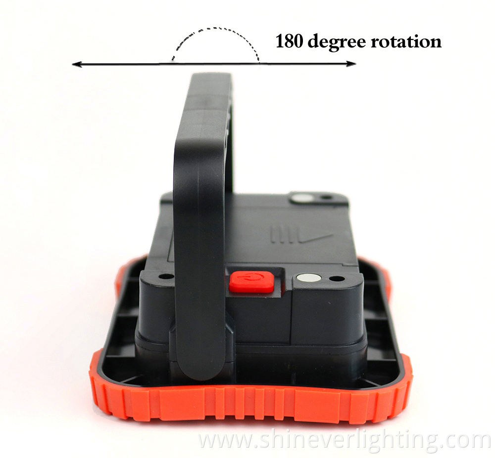 Flexible magnetic work light with adjustable bracket